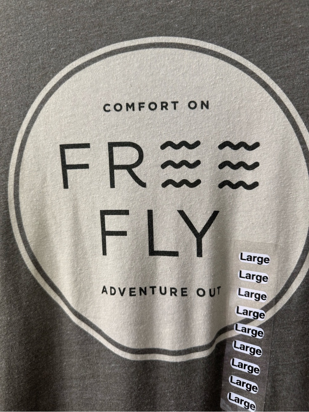 Free Fly Apparel Men's Grey and White Logo Short Sleeve Tee